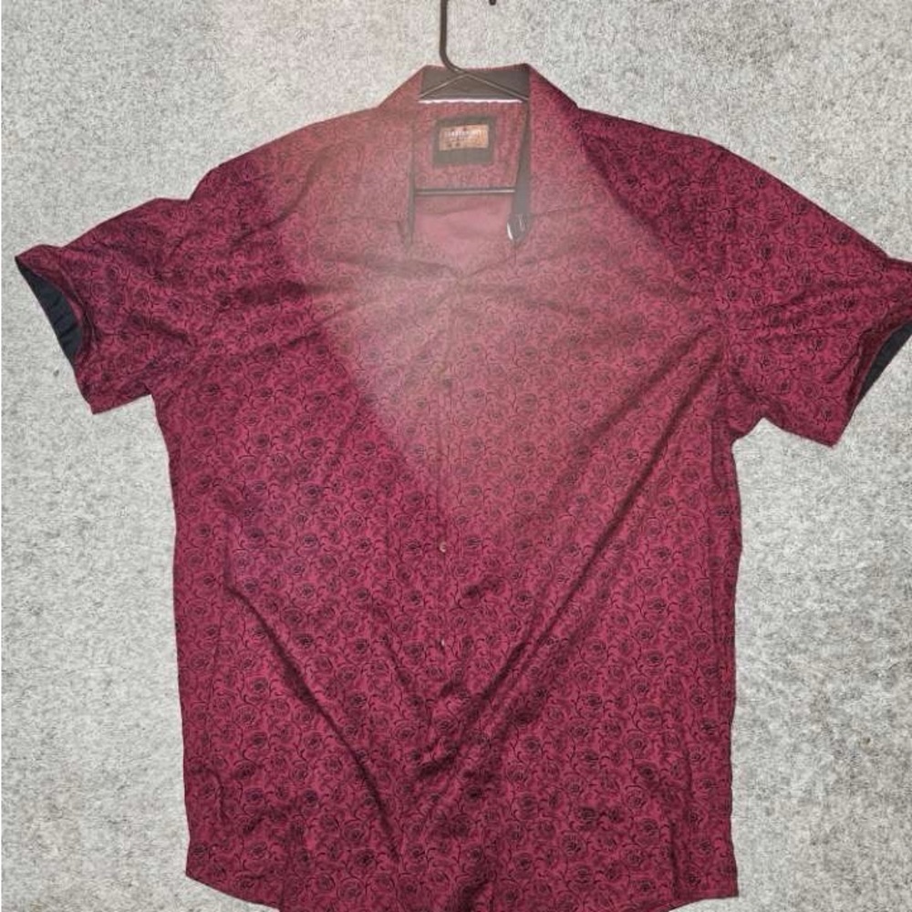 Men's Red Patterned Shirt